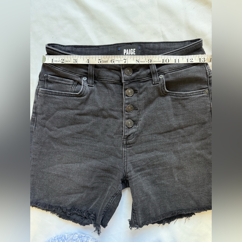 PAIGE Women's Sarah Exposed‎ Button Fly Raw Hem Longline Short size 25 - Picture 6 of 8
